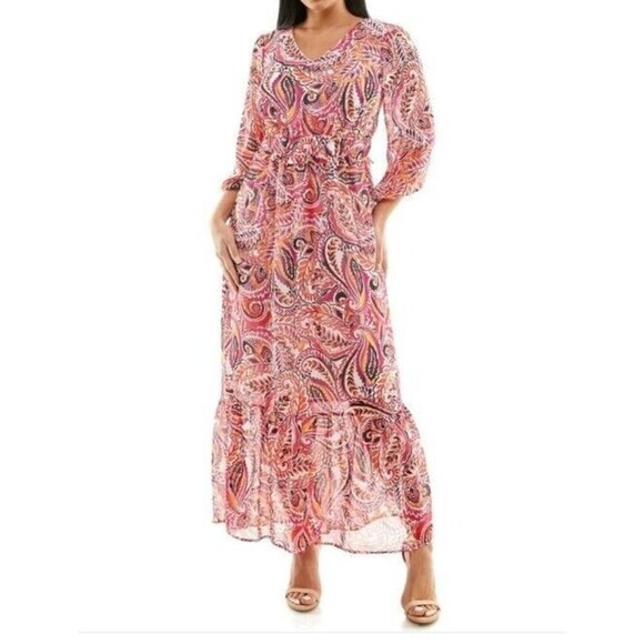 Nina Leonard Dresses & Skirts - Nina Leonard Chiffon Dress For Women Size Small Lined 3/4 Sleve